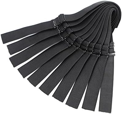 10 PCS Black Adjustable Elastic Bands - 12inch Wig Straps by JIUSERLU