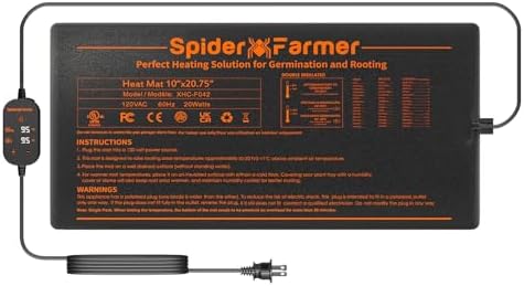Spider Farmer 10"x20.75" Seedling Heat Mat with Built-in Thermostat by SpiderFarmer
