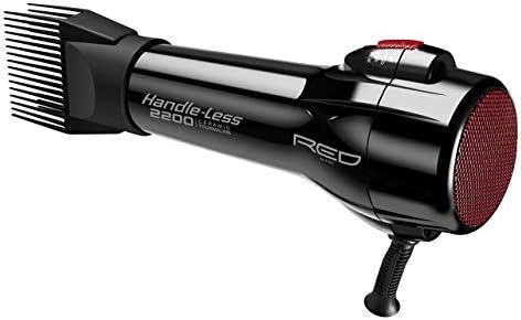 RED by Kiss Handle-Less 2200W Ceramic Tourmaline Hair Dryer, 3 Heat Settings, Pro Blow Dryer with Comb Attachment, Ionic for Frizz-Free Shine, Detangler & Straightening for 4C - Image 2