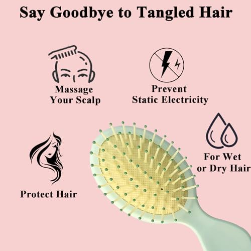 12 Pack Mini Hair Brush Bulk, Travel Hair Brush for All Hair Types - Image 4