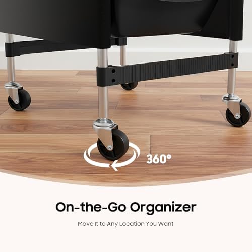 Salon Trolley Cart with Wheels & 5 Drawers, 6 Layer Salon Rolling Stations for Hair Stylist Rolling Storage Trolley w/ 2 Hair Dryer Holder Side Tray for Beauty Tattoo Hairdressing Beauty Equipment - Image 6