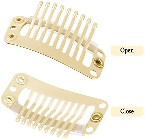 WILLBOND 30 Pcs Wig Clips Hair Extensions, 9-Teeth 32 Mm, Beige - Image 4