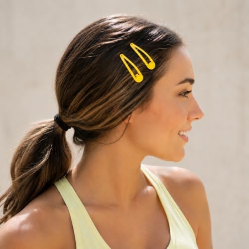 Yellow Hair Clips for Women, 2 Inch Metal Snap Clips 40 Pack - Image 5