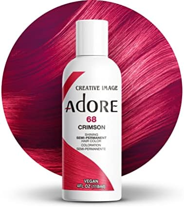 Adore Semi Permanent Hair Color, 068 Crimson, 4 Fl Oz by Adore
