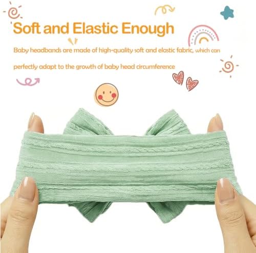 Baby Bows Headbands Soft Nylon Handmade Hair Accessories for Newborn Infant Toddler Kids (6 Mixed Brown, Large) - Image 3