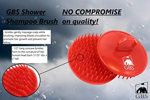 G.B.S Shampoo Scalp Massage Brush, Grooming Travel Effortless Glide Fine Tooth Durable Material, Pack of 6, Red - Image 2