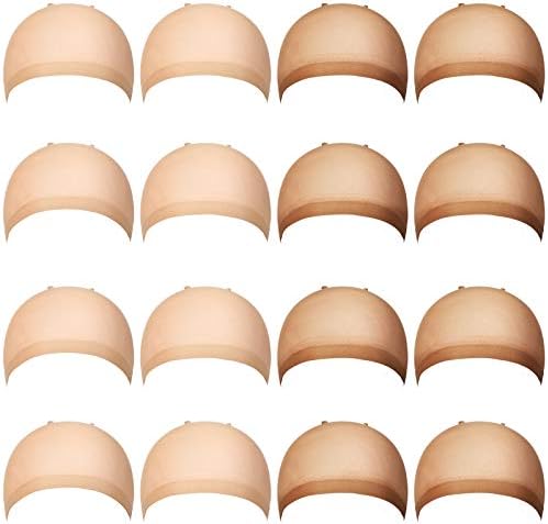 Chuangdi 100 Pcs Elastic Medium Nude Wig Caps Stretchy Nylon Stocking Caps for Women Cosplay(Beige and Natural Nude) by Chuangdi
