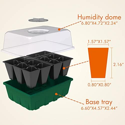 Gardzen 10 Pack Seed Starter Trays with Dome and Green Base 120 Cell - Image 3