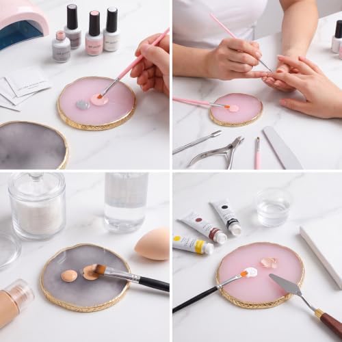 Resin Nail Art Palette 2Pcs, Gray Pink Mixing Tray - Image 5