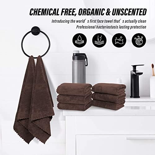 MOONQUEEN 18 Pack Premium Hand Towels - Quick Drying - Microfiber Coral Velvet Highly Absorbent Towels - Multipurpose Use as Hotel, Bathroom, Shower, Spa, Hand Towel 16 x 28 inches (Wood Brown) - Image 6
