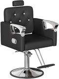 Barber Chair for Hair Stylists, Hydraulic Styling Chair with Heavy Duty Pump, 360° Swivel Barber Chairs with Reclining, Adjustable Headrest, Beauty Salon Equipment, 330 Lbs by Unknown