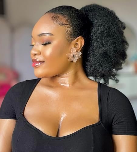 Afro Puff Bun 8Inch 4B/4C Kinky Curly Natural Hairstyle For Black Women - Image 5