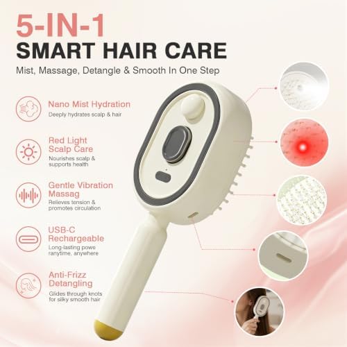 Electric Spray Air Cushion Massage Comb, 3-in-1 Electric Spray Hair Brush - Image 2