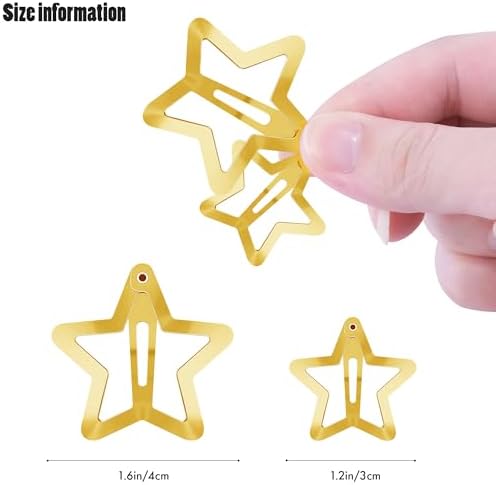VIBILIA Star Hair Clips Y2K Metal Hair Accessories-30 PCS 1.18", 1.57"，Gold - Image 2