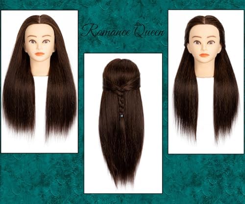 Female Mannequin Head 20inch Real Hair Fiber with Clamp Stand - Image 4