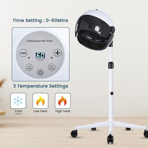 Hooded Hair Dryer, Professional Hood Dryer on Wheels, Standing Hair Dryer - Image 3