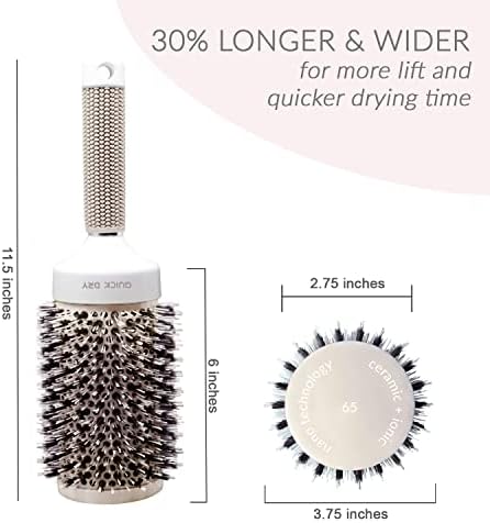 Mr Big Hair Brush, Extra Long and Wide Round Hair Brush for Blow Drying, 6 inch, Boar Bristles, Ionic Thermal Barrel, Adds Volume and Eliminates Frizz, Unique 3.75 inch Wide, Salon Quality - Image 3