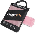 APEXUP Microfiber Travel Towel, Ultra Absorbent Quick Dry Towels, Lightweight Gym Sports Camping Towel for Workout, Yoga, Beach, Shower, Swimming (24"×12", Pale Rose) by APEXUP