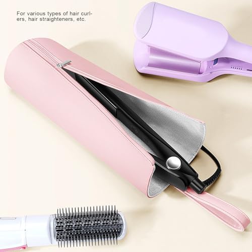 Ymiko Hair Curling Iron Bag Heat Travel Pouch for Styling Tools Storage with Hangable - Image 4
