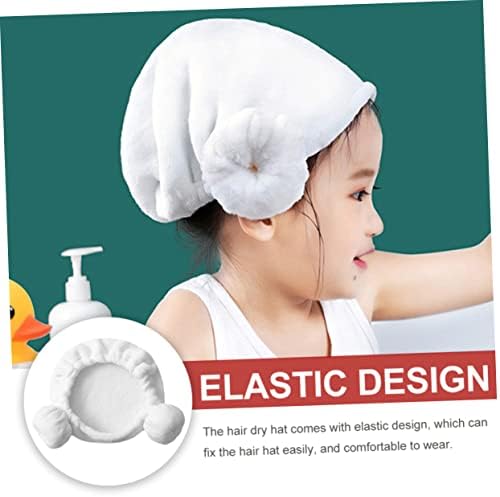 NOLITOY Cotton Hair Drying Hat with Heart Pattern for Soft Absorbent Hair Towel Wrap Quick Dry Bath Cap - Image 5
