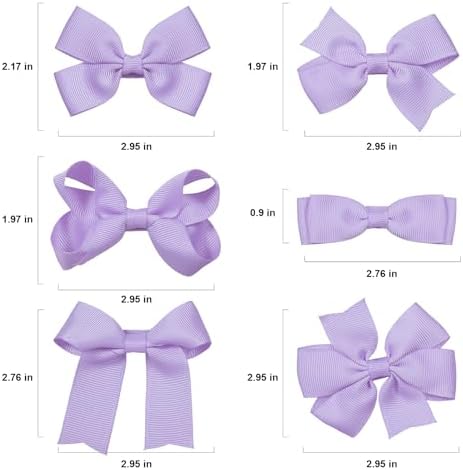 12Pcs 3" Light Purple Small Cute Grosgrain Ribbon Hair Bows Alligator Clips for Girls Easter Fall Halloween Party Dress Decor Accessories Birthday Gift for Her - Image 6