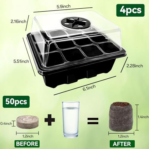 Seed Starter Tray with Peat Pellets, Black Seeding Starter Trays for Plant - Image 5