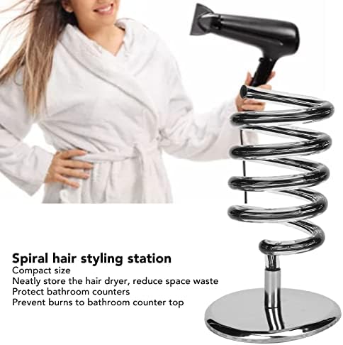 Spring Hair Blower Holder Dryer Hanging Rack Spiral Stand Styling Station Hair Dryer Stand Curling Iron Holder Brush Organizer Flat Blow Hands Free - Image 5