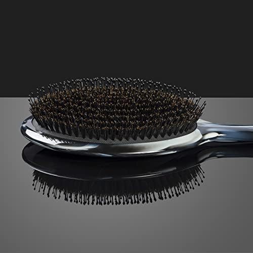 Fromm Professional Elite Polisher Ceramic x Ionic Luxurious Shine Boar Bristle Brush | Gentle Hair Detangler & Massage Brush Smooths Frizz & Flyaways for Medium to Thick Curly Hair - Image 5