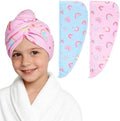 Microfiber Hair Towel Wrap for Kids Girls, Quick Dry Towel, 2 Pack by BeBeJoJo