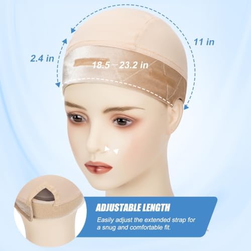 Riemann Silicone Wig Grip Cap,2in1 Wig Cap with Grip (Nude,2Pcs) - Image 5