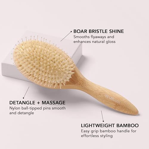 The Hair Edit Glossifier Boar Bristle Bamboo Finishing Hair Brush for Women - Image 2