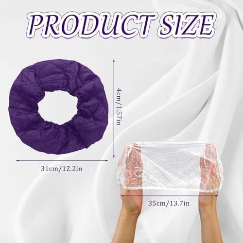 1 Pcs Hair Dryer Heat Shield with 10 Disposable Hoods, Purple - Image 2