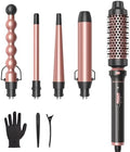 Wavytalk 5 in 1 Curling Wand Set with Thermal Brush & 0.5"-1.25" Barrels by wavytalk-HairTalks