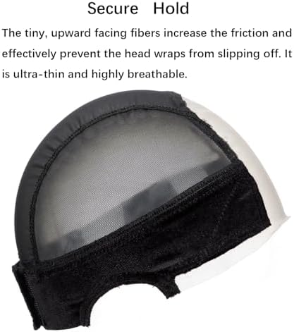 Wig Caps for Women Wig Caps with Grip Band for Keeping Wigs in Place 9x6 Glueless Wig Grip Cap with Transparent Lace Caps Non-Slip Adjustable Elastic Headband (Black) - Image 5