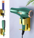 Hair Straightener Holder Wall Mounted Blow Dryer Holder, Blow Dryer and Curling Iron Holder, Hair Dryer and Straightener Holder, Bathroom Hair Tools Organizer and Storage (Gold, 1Pc) by WAYASI