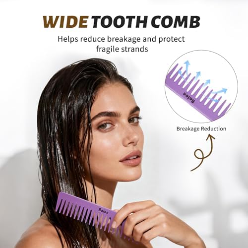 4Pcs Detangling Hair Brush Set for Women - Paddle Brush for Wet or Dry, No More Tangles for Straight, Long, Thick, Curly, and Natural Hair (Purple) - Image 4