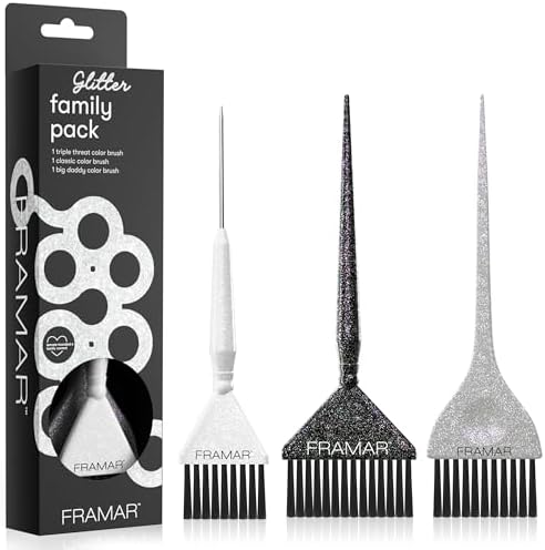 FRAMAR Glitter Hair Color Brush Set, Hair Dye Brush Kit by FRAMAR
