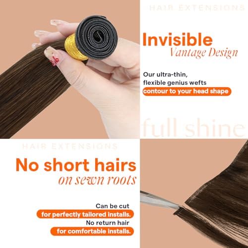 Full Shine Genius Weft Hair Extensions Human Hair 18 Inch 80G - Image 4