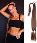 Braided Ponytail with Hair Tie Straight Wrap Around Hair Ponytail Extension by LyoRuSi