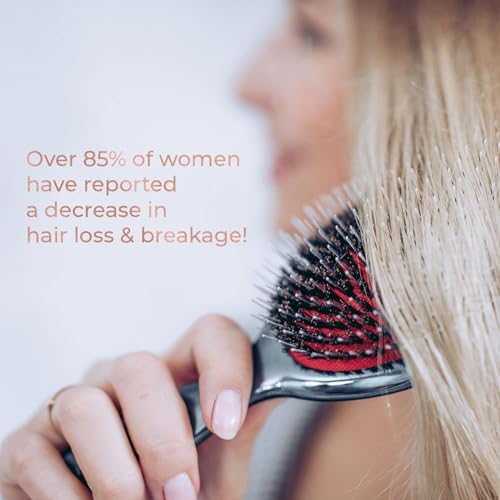 MISEL Professional Boar Bristle Hair Brush for Women and Men | Detangles All Natural Hair Types and Extensions | Reduces Breakage | Great for Wavy and Straight Hair | Salon-Approved | Medium - Image 6