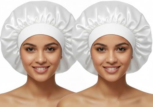 Satin Bonnet for Women Curly Hair, Large Silk Bonnet Sleeping Cap for Men by AILONSHAWN
