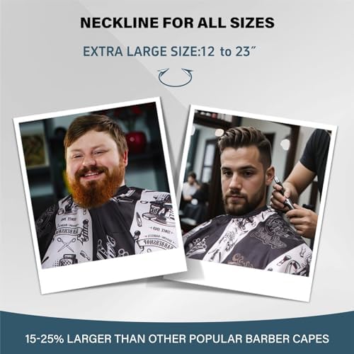 Waterproof Hair Cutting Cape for Men - Salon Cape with Neck Strip and Barber Brush - 5PCS Set (64" x 56") - Image 5