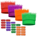 JATEBI 4 Pack Hairy Headband Crazy Hair Wigs with Stickers by JATEBI
