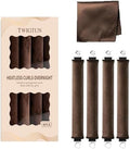 4pc Heatless Curls Overnight Hair Curlers - 4 Pcs No-Heat Curling Rod to Sleep In and Shower Cap,Velvet Hair Rollers with Satin Wrap (new packaging) by Unknown