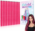 Hot Pink Colored Clip in Hair Extensions, Synthetic Hair for Girls by KRALER