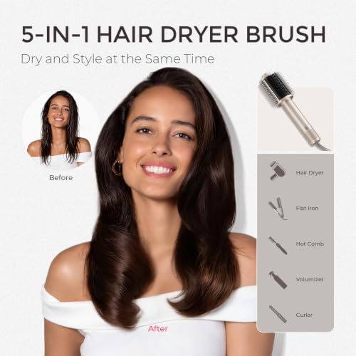 TYMO 4.0 Hair Blow Dryer Brush, Lightweight Ionic Blowout Hair Dryer Brush - Image 6