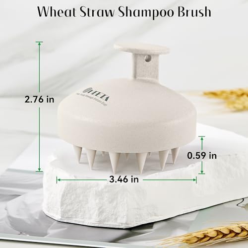 HEETA Wheat Straw Scalp Scrubber Shampoo Brush Massage Tool for Hair Growth - Image 5