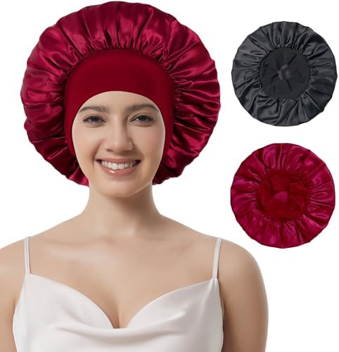 2pcs Satin Bonnet for Sleeping, Silk Hair Sleep Bonnets for Women by Simapu
