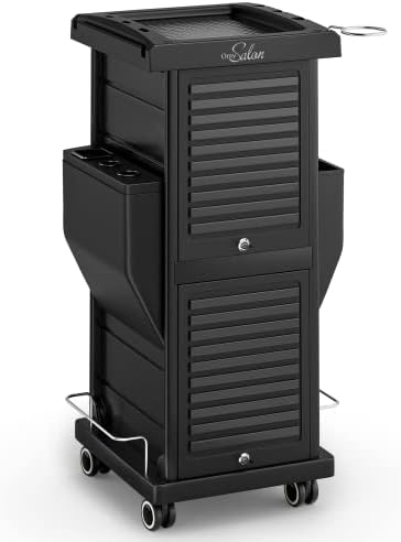 Hair Cart Organizer with Wheels 6 Drawers, Locking Salon Rolling Cart Utility Caddy for Hair Stylist Barber, Mobile Tattoo Hairdresser Storage Station Hairstylist Trolley Hot Tools Holder by mefeir