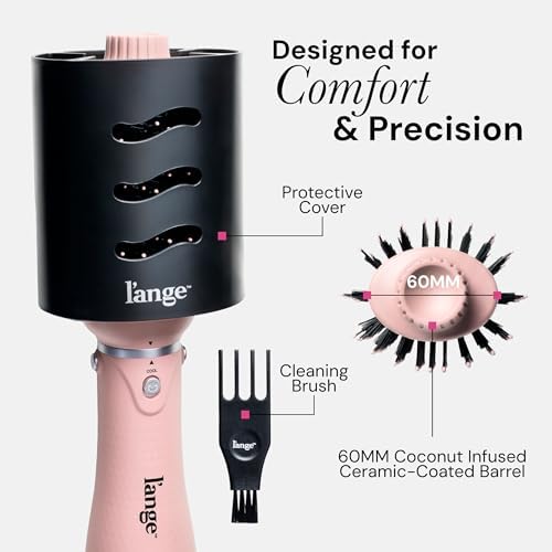 L'ANGE HAIR VolumeBoost 60mm 2-in-1 Ceramic Volumizing Brush Dryer | Fast Drying & Styling for Frizz-Free, Voluminous Blowouts | Ceramic-Coated Barrel (Blush) - Image 6